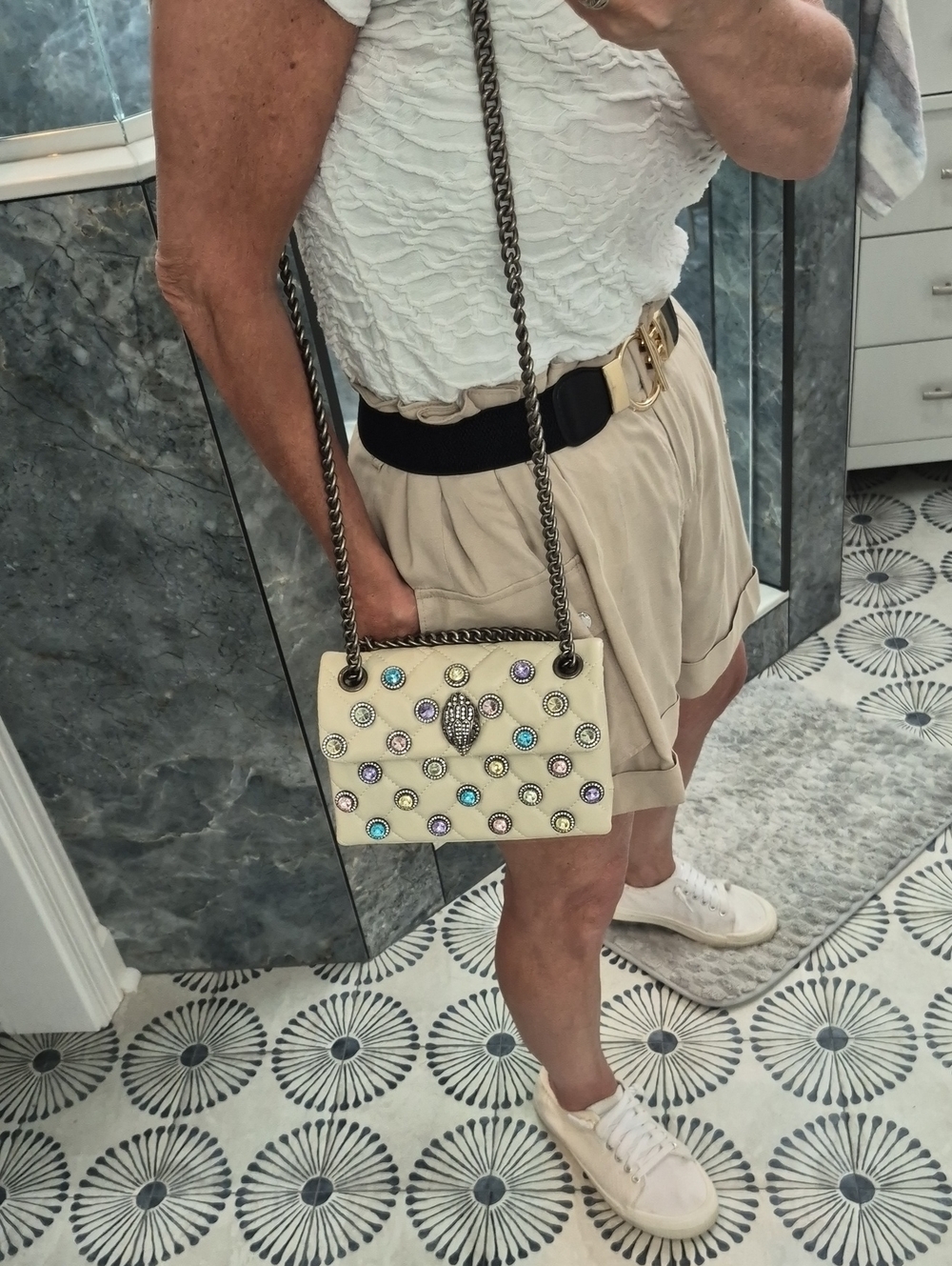 Kurt Geiger 'The Kensington' Embellished Leather Convertable Crossbody - Picture 3 of 13